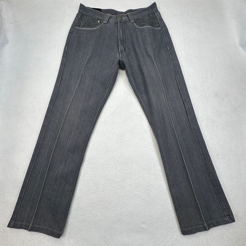 Delf Trading Imperious Jeans Men 32x32 (Fits as 30x29) Embroidered Gothic Y2K - Picture 2 of 13